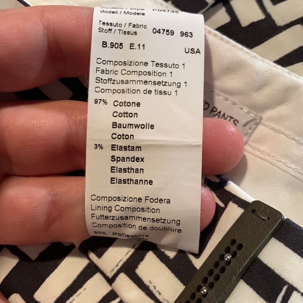 Perserico trouser straight leg ankle pant. Charcoal/white. Size 46 (US 10). - Picture 16 of 16